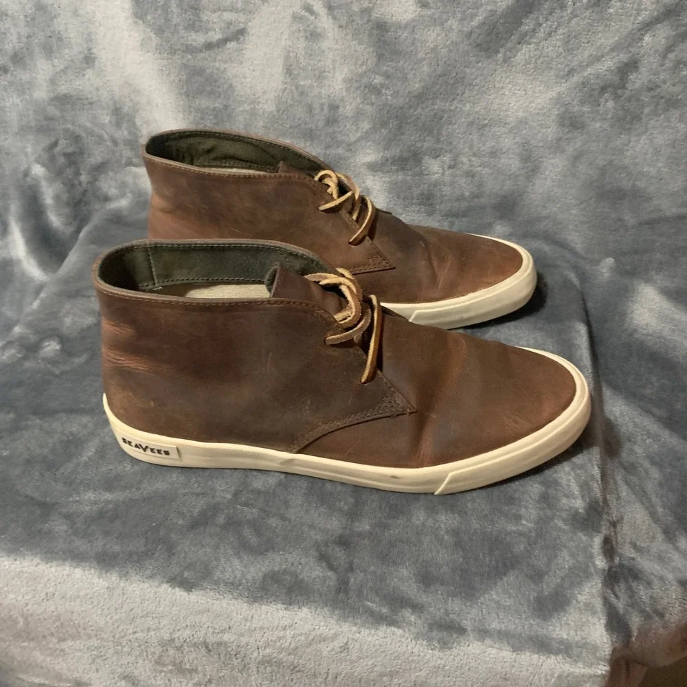 SeaVees Maslon Desert Boot Brown Rugged Oiled Leather Chukka Sneaker Mens 10.5